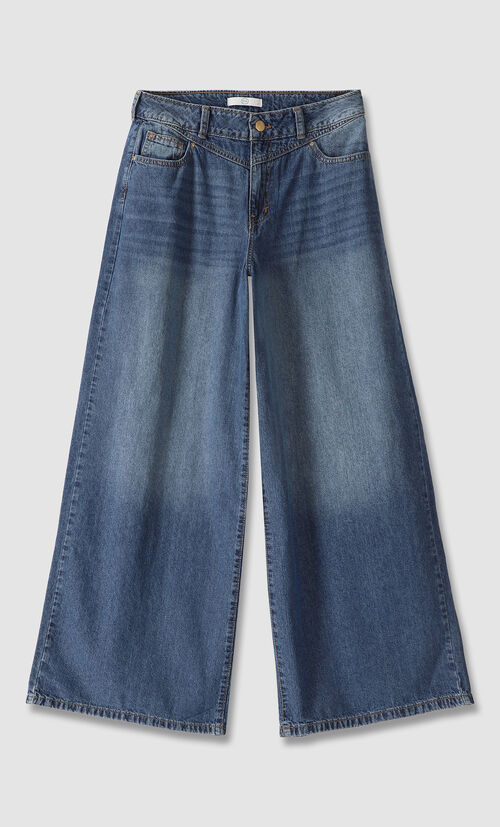 Jeans Wide Leg Azul Acero